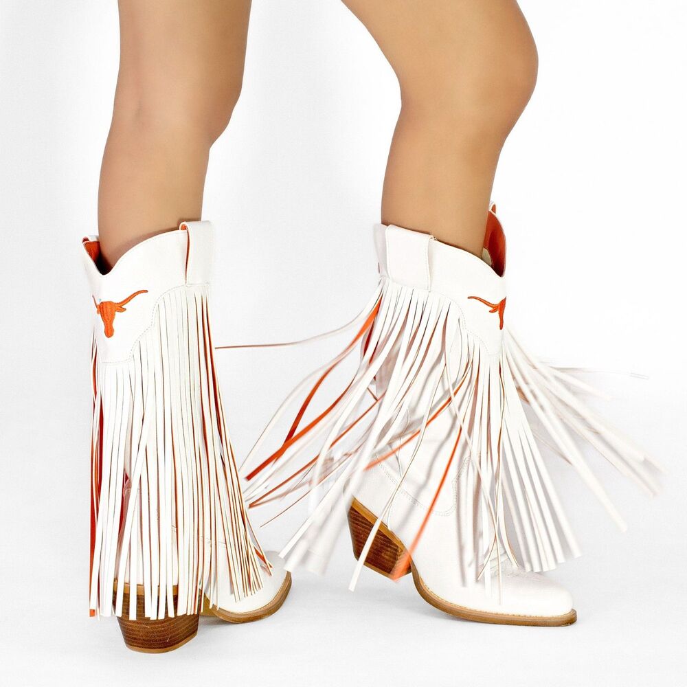 Vaccari University of Texas Longhorns Kacey Boot Women's Size 8 Fringe UT